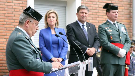 El nuevo jefe de Zona, Francisco Javier Sualdea, durante su discurso. 