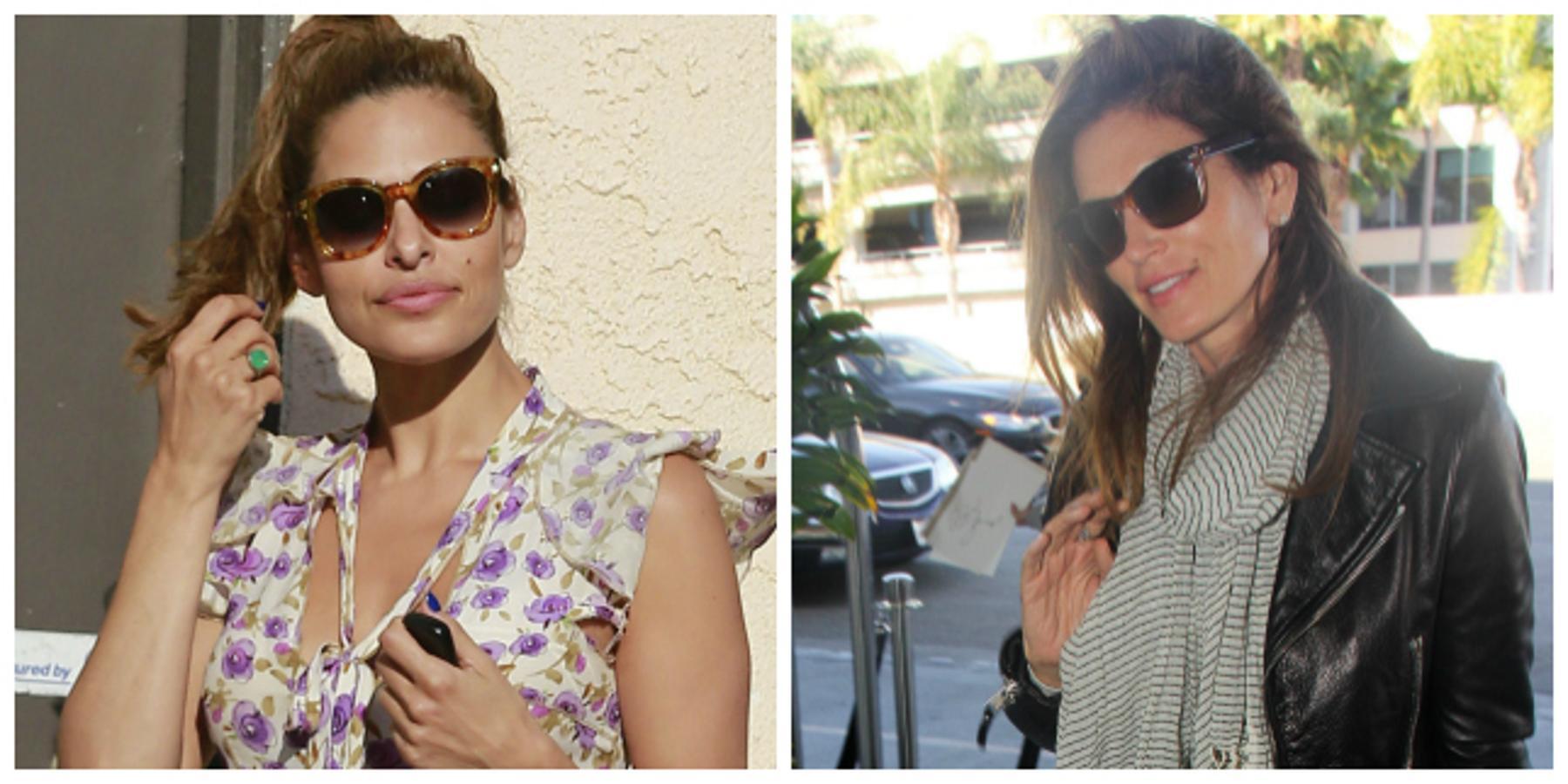 La actriz y la top model, además de un rostro muy parecido, comparten una sensual seña de identidad: ambas tienen un característico lunar sobre la parte izquierda de los labios.