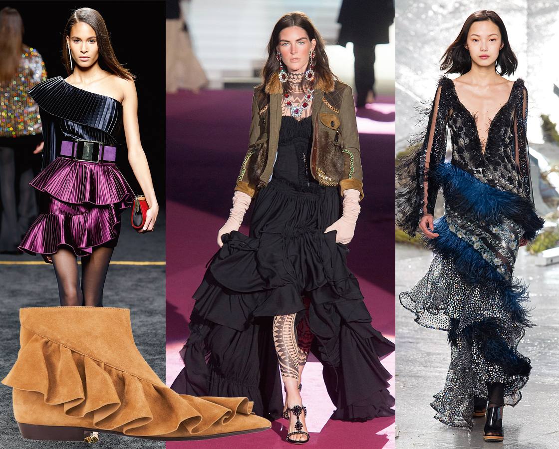 Desde hace meses, sabíamos que los volantes volvían con fuerza, por muy inesperados que resultaran. Estuvieron presentes en las colecciones del verano y este invierno tienen protagonismo en infinidad de looks de fiesta, aunque los hay hasta en botas, como las de J. W. Anderson. Si apuestas por ellos, harás una buena inversión, porque la próxima primavera seguirán en alza.