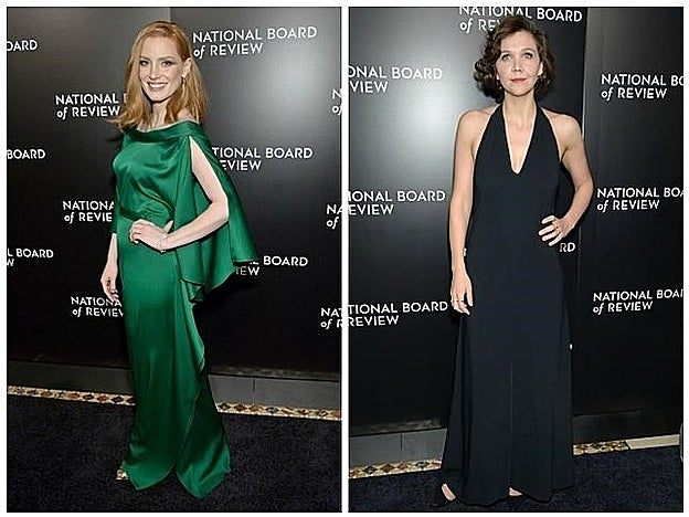 Jessica Chastain y Maggie Gyllenhaal en los Premios National Board of Review.
