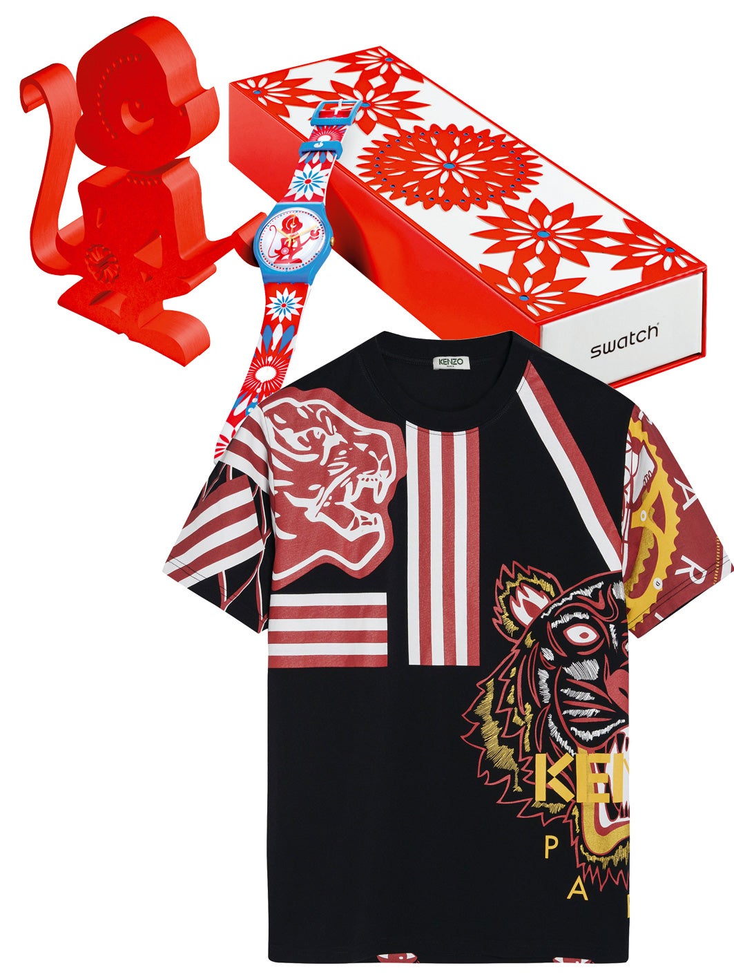 No, no estamos locos. Para nosotros el año nuevo empezó hace casi un mes... pero en China comienza el próximo 8 de febrero. En esa fecha comenzará el 4.713 y es el Año del Mono. Por eso, las firmas han querido hacer un guiño a esos millones de personas que estrenarán temporada y han diseñado piezas muy especiales que homenajean su estética. Lucky Monkey, edición limitada de Swatch con motivo del Año del Mono en China.Kenzo también ha diseñado una colección cápsula dedicada al gigante asiático.