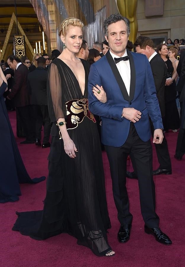 Mark Ruffalo y su esposa en los Premios Oscar 2016.