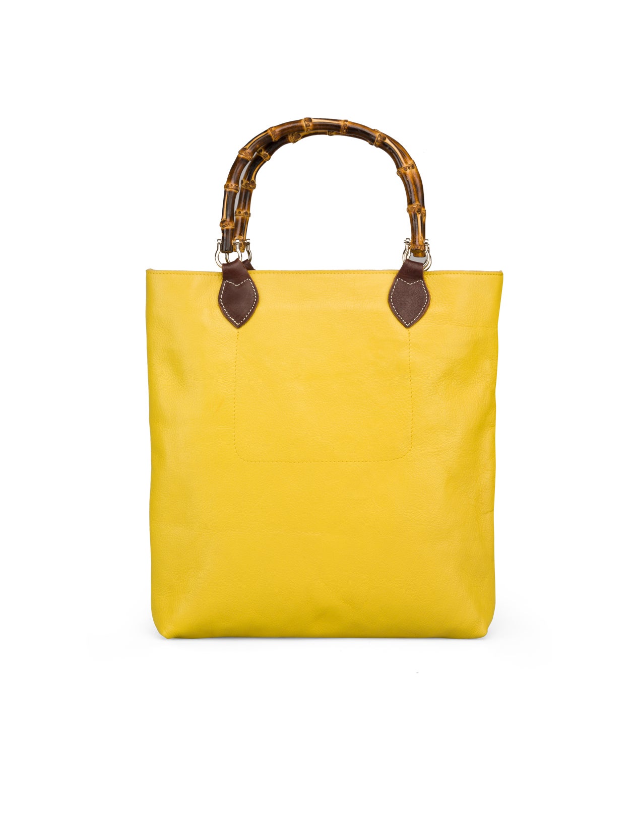 'Shopper' en amarillo y madera, un complemento perfecto.