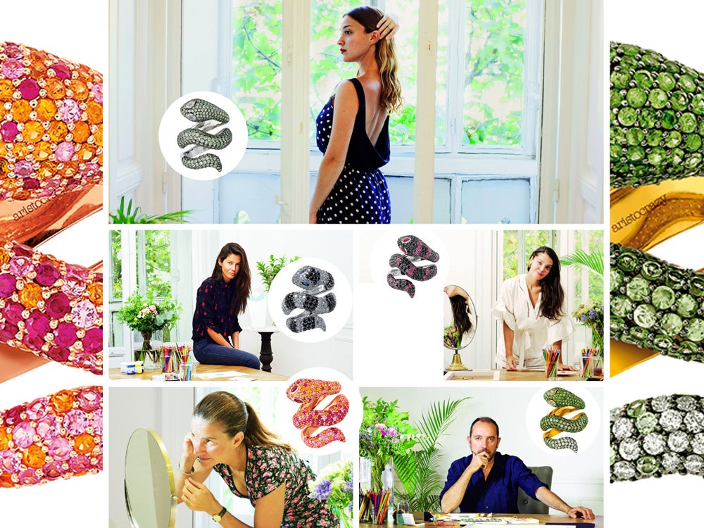 La firma española de joyería Aristocrazy cumple cinco años de éxito y los celebra con la colaboración del interiorista Lázaro Rosa-Violán, la chef Samantha Vallejo-Nágera, la estilista Bárbara Martelo, la actriz Ana Rujas y la cantante Lourdes Hernández (Russian Red). A todos ellos se les ha pedido que creen sus propias versiones de la pieza más emblemática de la casa: el anillo con forma de serpiente. Una pieza con cinco personalidades que podrás adquirir en su nueva flagship store de Bilbao, con la que ya suma más de 80 tiendas en distintos países.