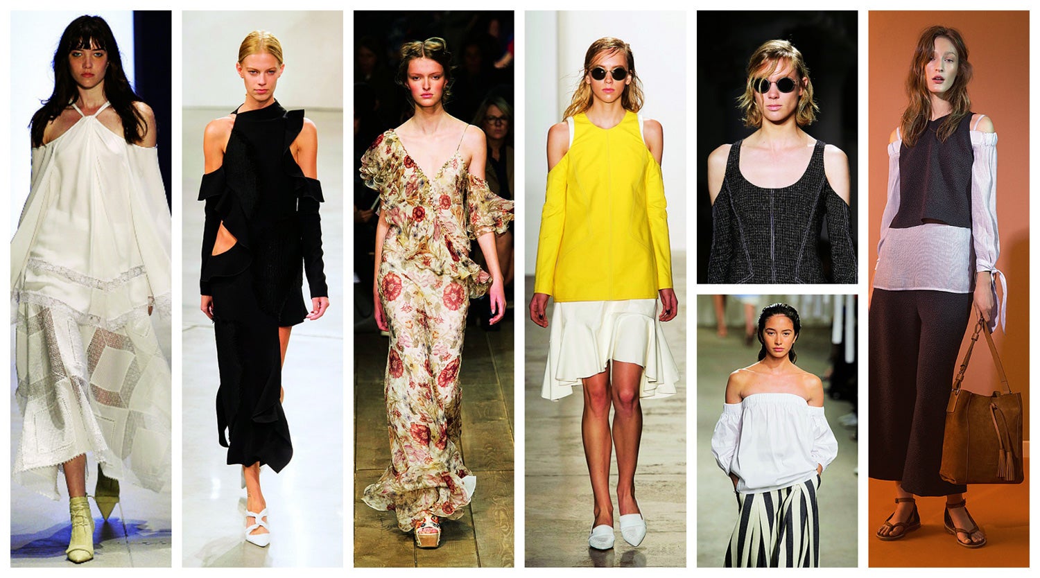 La auténtica y sutil insinuación de esta temporada está en los hombros. Por muchos escotes en V que veamos en la alfombra roja, el estilo Charlene Wittstock se impone en la calle (justo cuando ella parece haberlo abandonado...). Propuestas de pasarela que dejan los hombros al descubierto de: Derek Lam, Proenzaschouler, Alexander Mqueen, Wes Gordon, Milly, Adolfo Dominguez.
