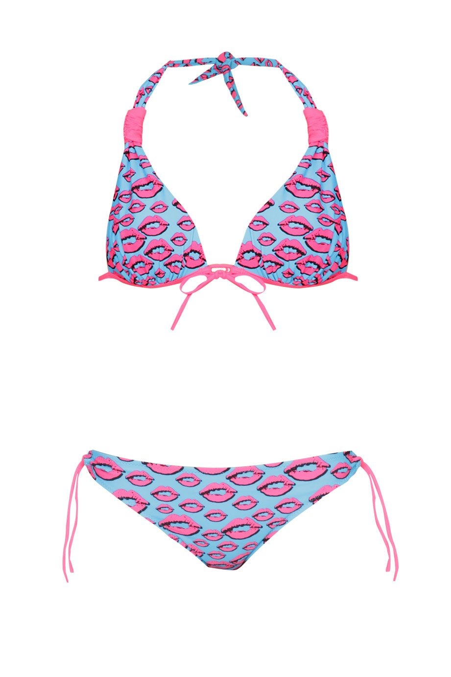 Con estampado de labios en color rosa es este modelo de biquini push up de Ada Gatti. A la venta en El armario de la tele (Precio: 19.45 euros).