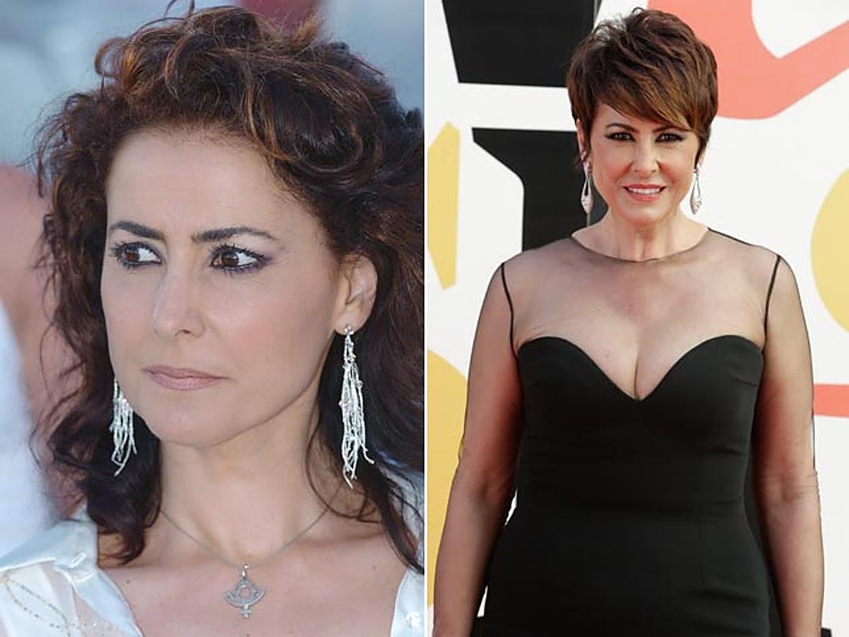 Irma Soriano, a la izquierda, en la pasarela de Ibiza en 2004. A la derecha, en la pasada Sálvame Fashion Week.