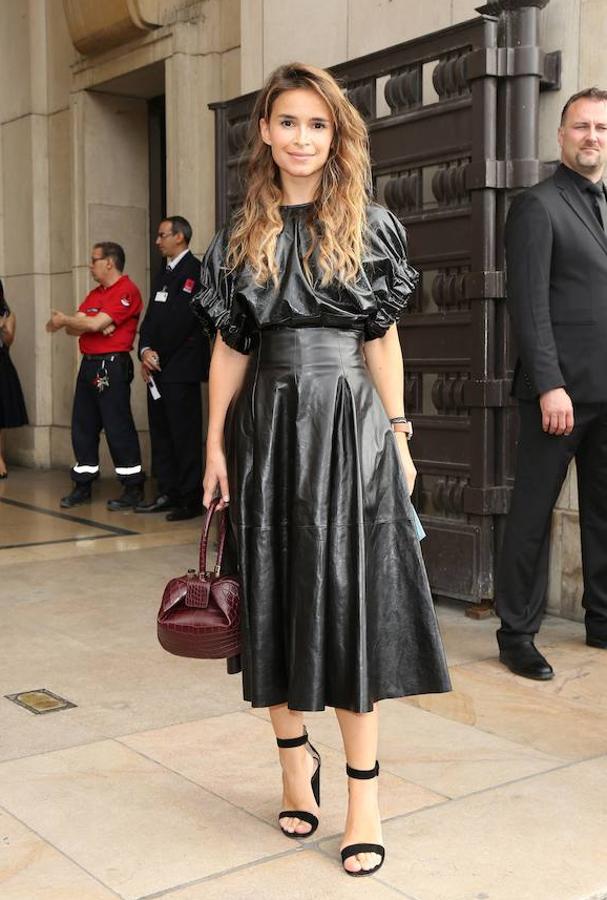 Otro de los looks con los que Miroslava acudió a los desfiles de la Semana de Alta Costura