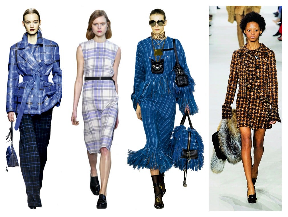 La sastrería está en pleno apogeo y los tejidos y los distintos tipos de cuadros británicos, también. Con un aire más joven, en piezas menos rígidas y para cualquier ocasión. (Loewe, Calvin Klein, Bottega Veneta, Michael Kors)