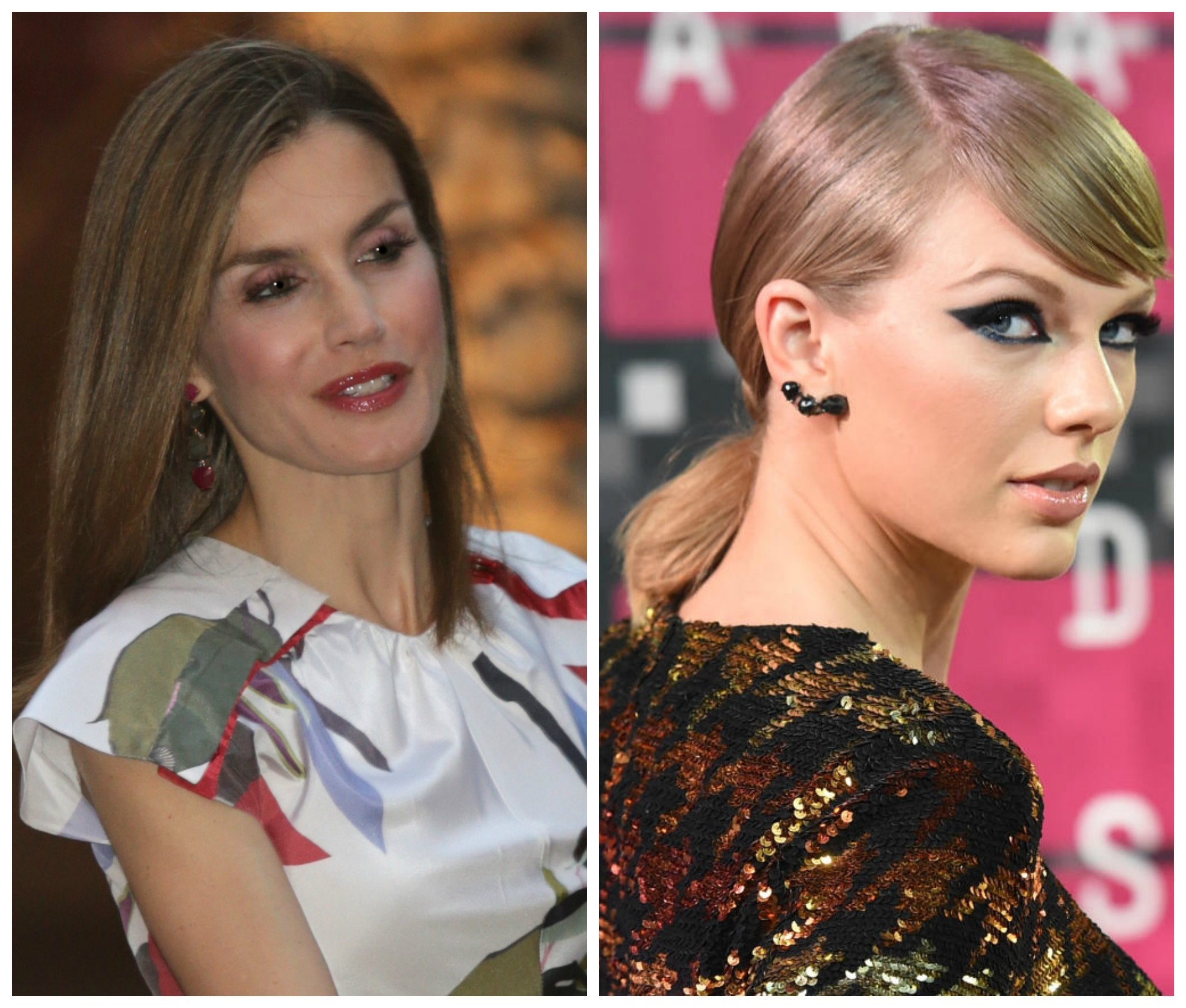 Hace unos días proponíamos desde el blog 'El estilo de Letizia' 25 nuevos peinados para la Reina. Sin duda, el cambio que más nos gusta es una 'copia del pelo de Taylor Swif, es decir, aclarar un par de tonos su melena, marcar el flequillo a un lado y apostar por un acabado 'wet' recogido en una sofisticada coleta baja.