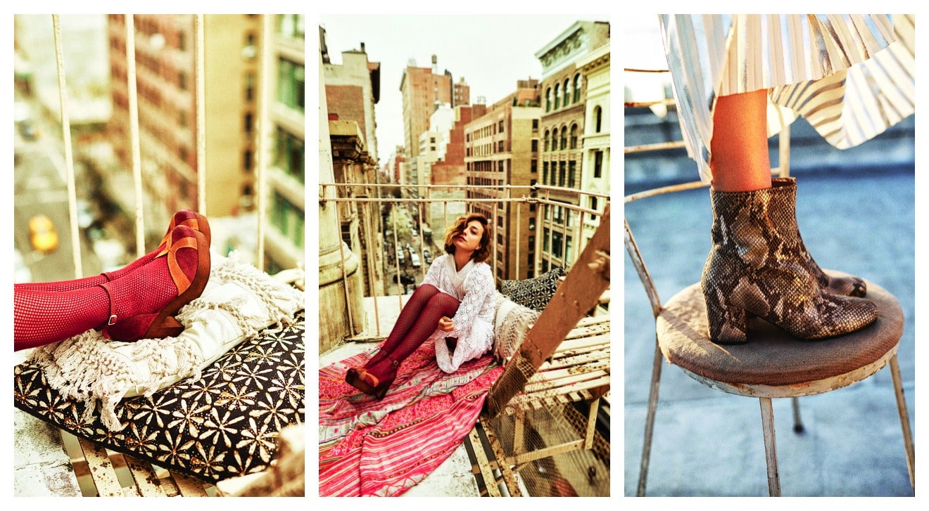 Con aire folk muy setentero, la cantante Russian Red (Lourdes Hernández) presenta su colaboración con Mustang para este otoño. Nueva York es el escenario y las botas camperas, los botines en materiales nobles y las sandalias con plataformas son las piezas protagonistas de esta colección Originals.