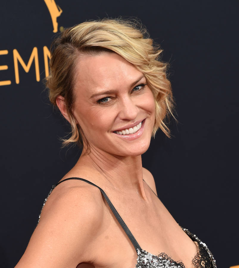 La actriz de 'House of cards', otra de las que probó con un look natural en cuestión de maquillaje y peluquería