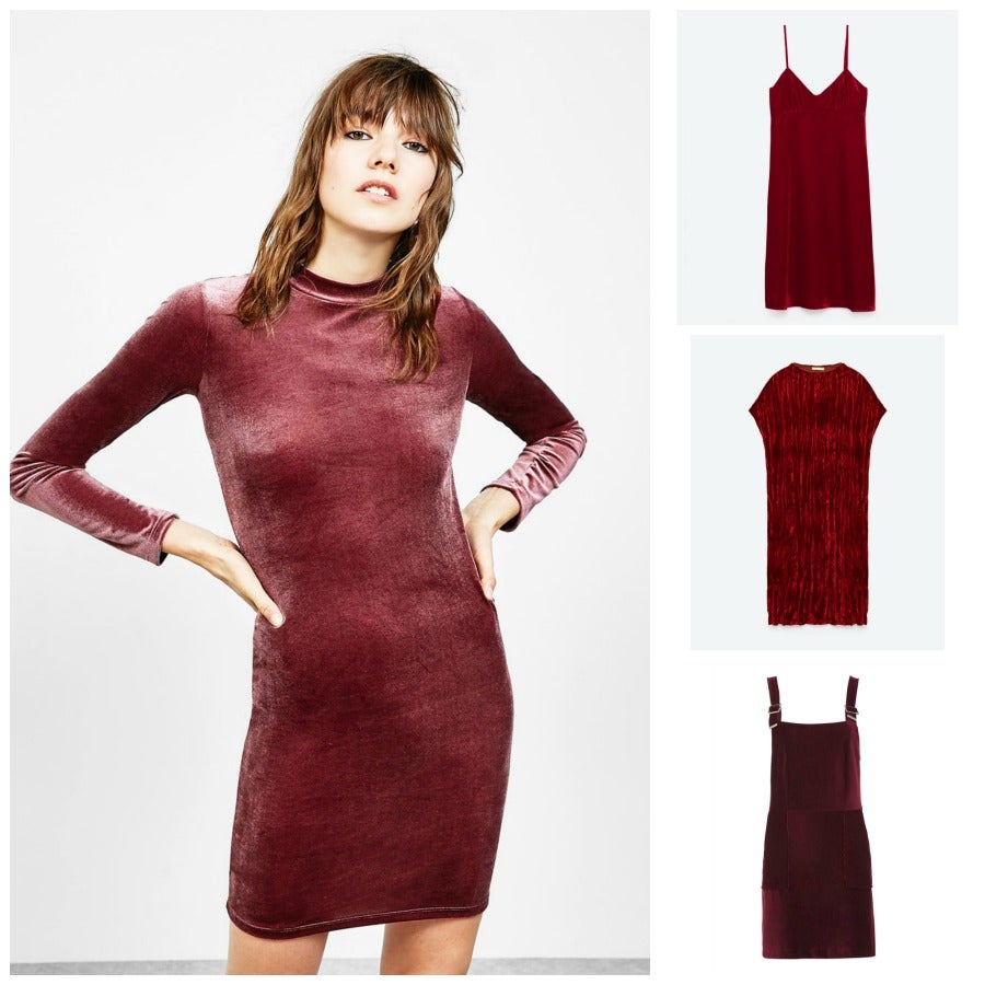 Ajustado y de manga larga es la propuesta de Bershka (Precio: 15.99 euros), aunque también puedes encontrar en un mismo tono un vestido lencero de Zara (Precio: 29.95 euros), otro de manga corta también de Zara (Precio: 19.95 euros) y la versión pichi que propone Topshop (Precio: 44 euros).