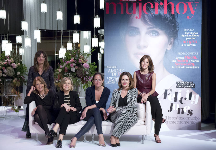 Susana Arribas, directora de comunicación de Lancôme, María Rosa Olona, directora de comunicación de L'Oréal Lujo, Charo Carrera, directora de Mujerhoy, Ana Jaureguizar, directora General de Lancome, Laura Múgica, directora general de Taller de Editores, y Laura Ruiz de Galarreta, directora de operaciones y relaciones institucionales de Taller de Editores.