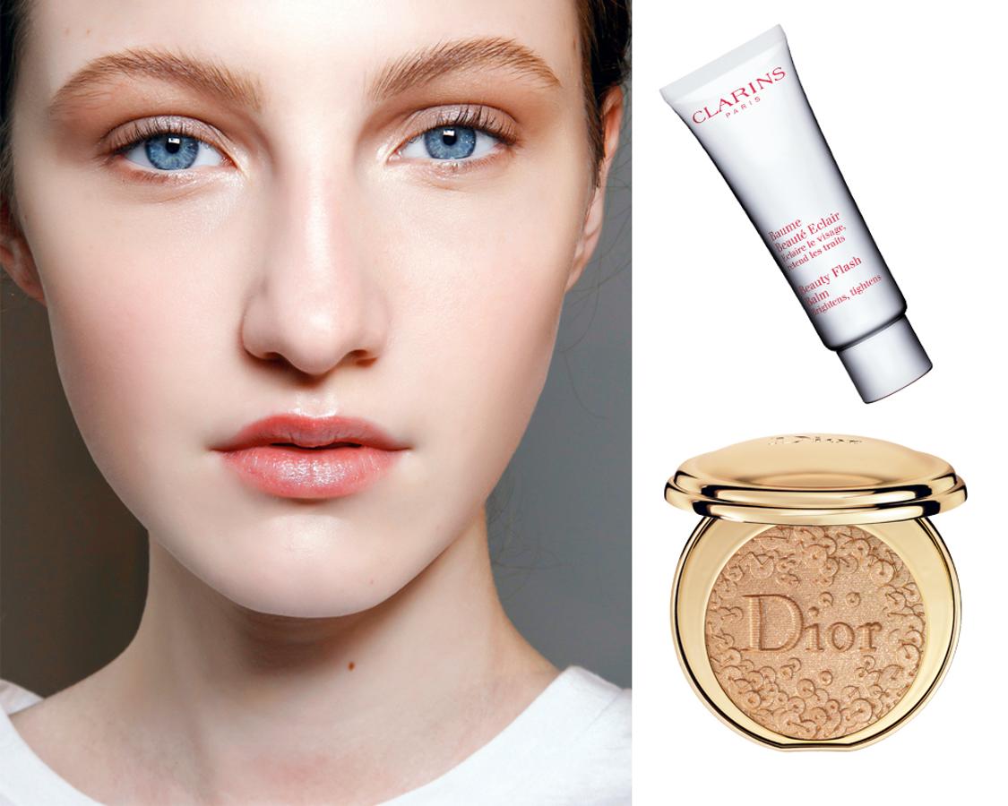 Una tez radiante y perfecta es el objetivo. Dos sugerencias: Beauty Flash Balm de Clarins; y Nude Air Luminizer de Dior. Fotos: Boss, Clarins y Dior.