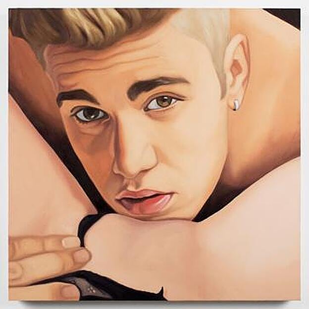 Justin Bieber en una de las obras de A dream come true, de Alexandra Rubinstein