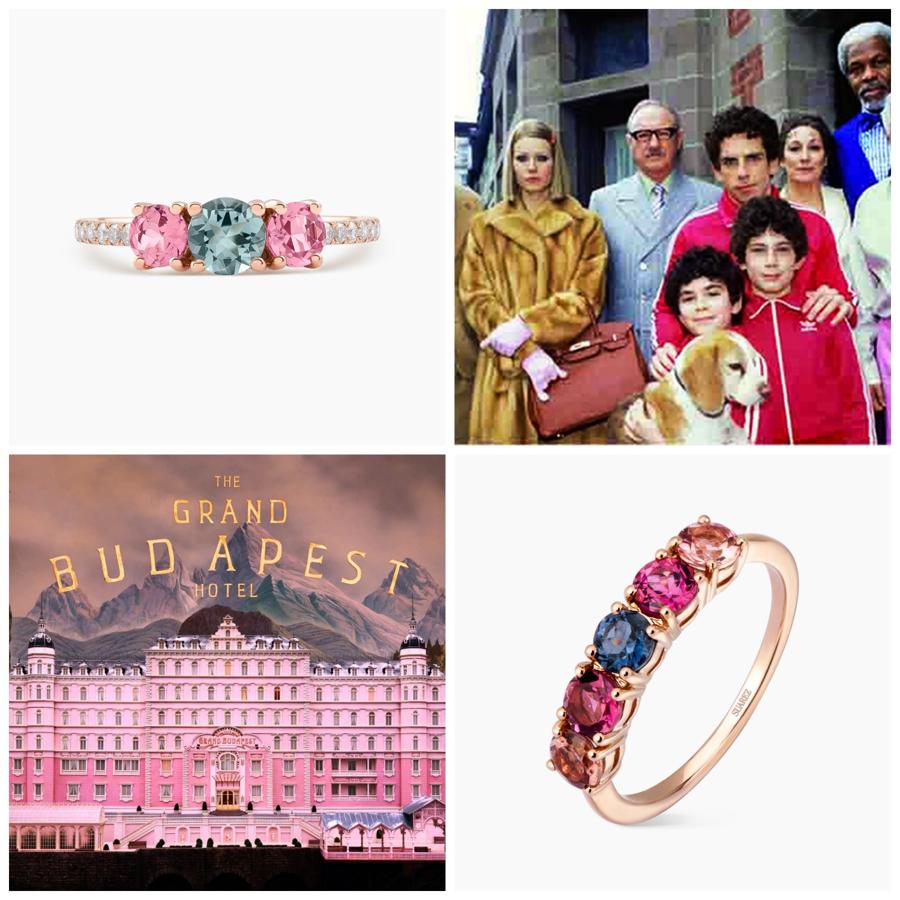La estética de Wes Anderson ha inspirado muchas colecciones de moda, pero esta es la primera vez que una firma de joyería toma como referente su cine para crear una colección entera: Moonrise. Con turmalinas de colores traídas de Madagascar, el equipo de diseño de Suarez se inspiró para su creación en las escenas más coloristas de su particular universo.