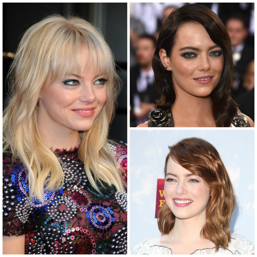 La actriz Emma Stone ha probado los tres colores: rubio, castaño y pelirrojo. ¿Cuál te gusta más? Nosotras nos quedamos con el pelirrojo, que con su piel clara y sus ojos verdes, le sienta muy bien.