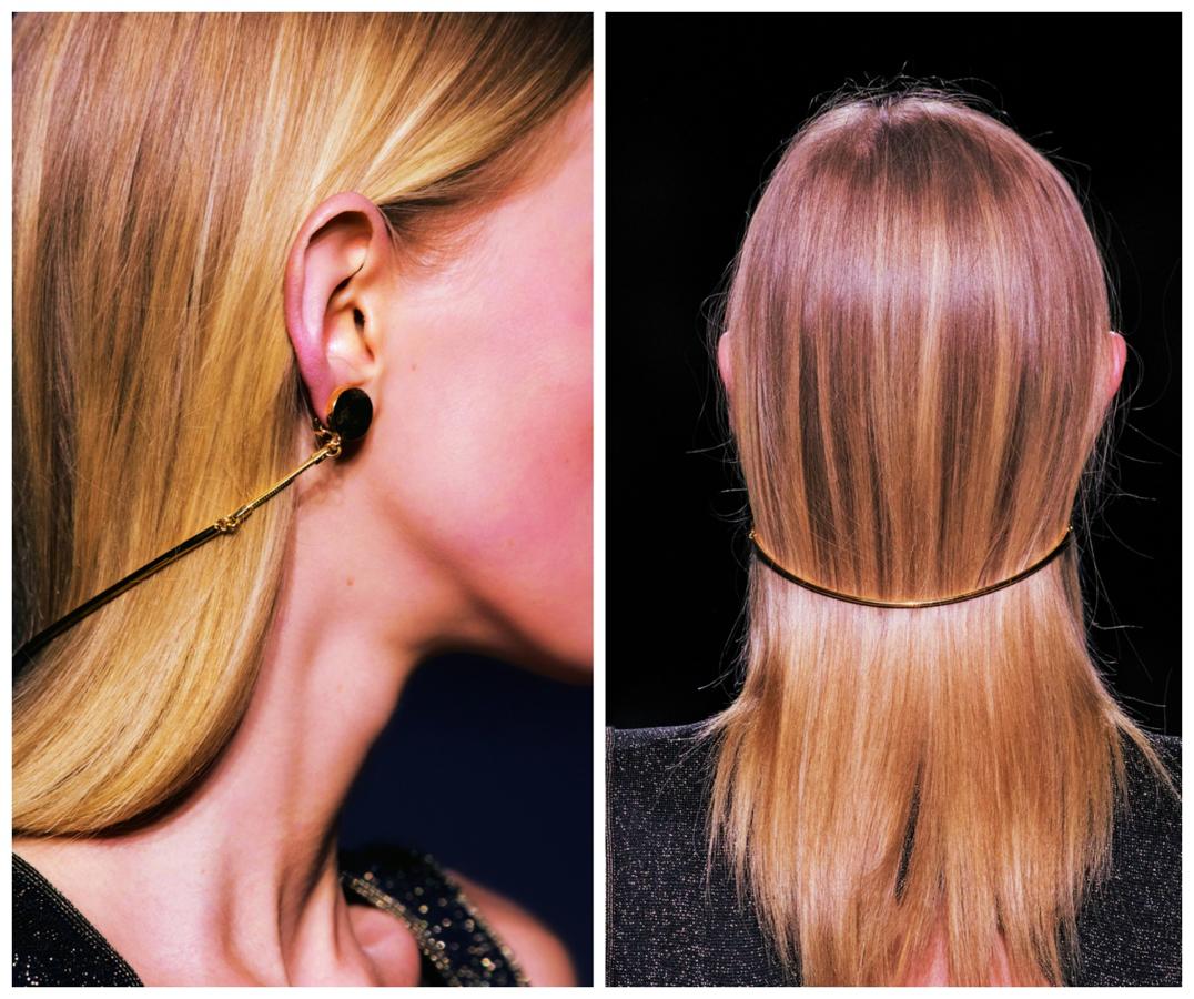 Es la última novedad en joyería de la respetada firma de costura Vionnet, un híbrido entre la diadema tradicional para el pelo (pero para llevar a mitad de melena) y los pendientes. De hecho, cumple la doble función aunque la cadena también se puede desenganchar.