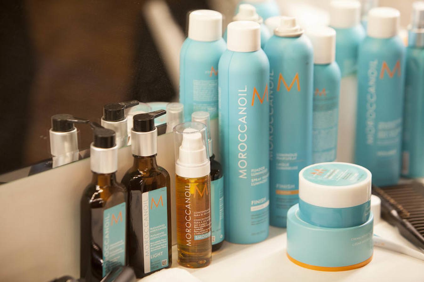 Los productos que los estilistas de Moroccanoil utilizaron para realizar los peinados de las modelos.