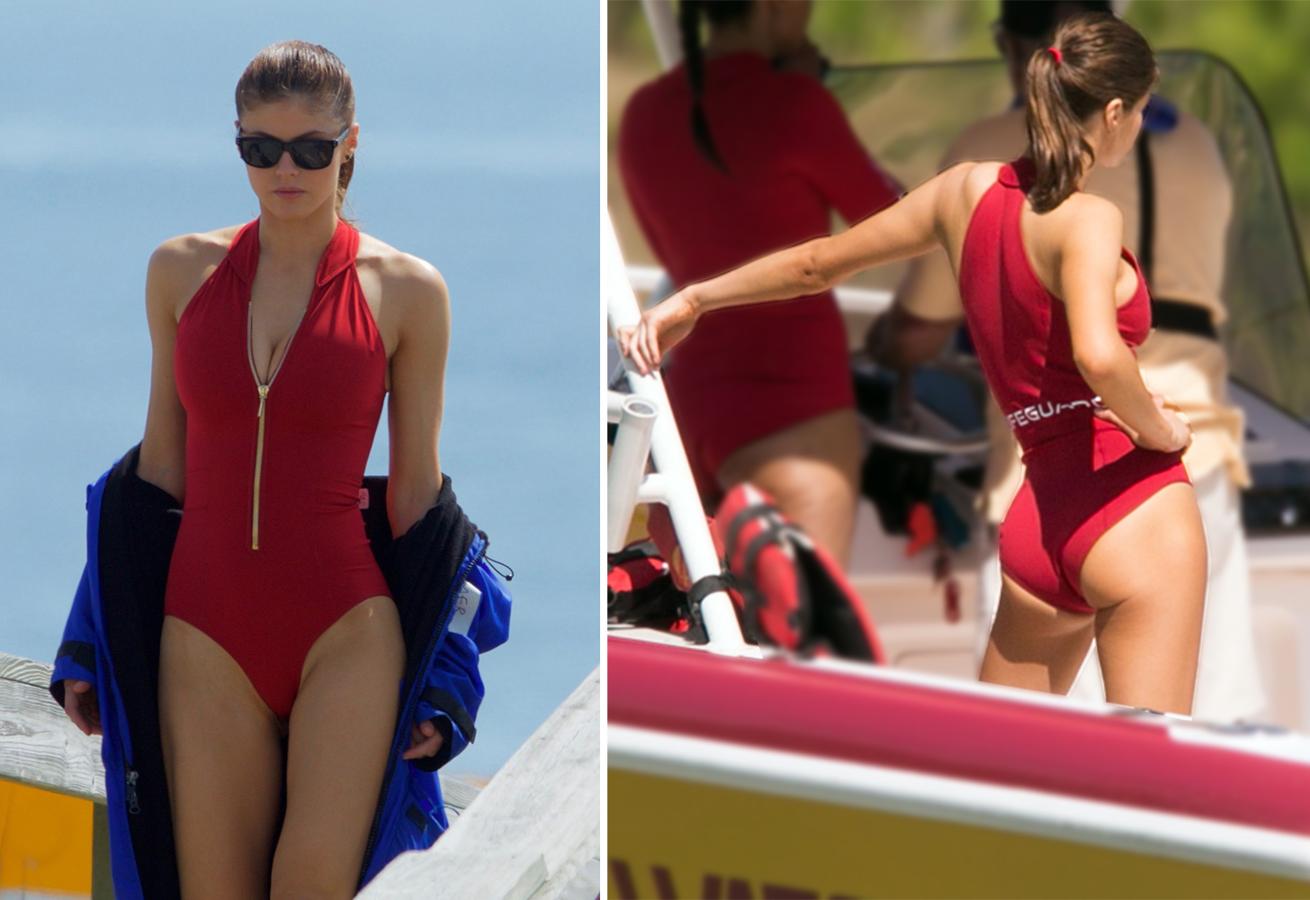 No será hasta 2017 cuando veamos el ¿esperado? 'remake' de 'Los Vigilantes de la Playa', pero si nos tenemos que fijar en alguna de las nuevas incorporaciones, sin duda Alexandra Daddario se lleva la palma. La actriz que eclipsó a Woody Harrelson y Matthew McConaughey en 'True Detective' gracias a un impactante desnudo, demuestra que no es flor de un día. Alexandra se ha puesto en forma y luce así de sexy con dos escuetos bañadores... La más sexy de las playas de Malibú.