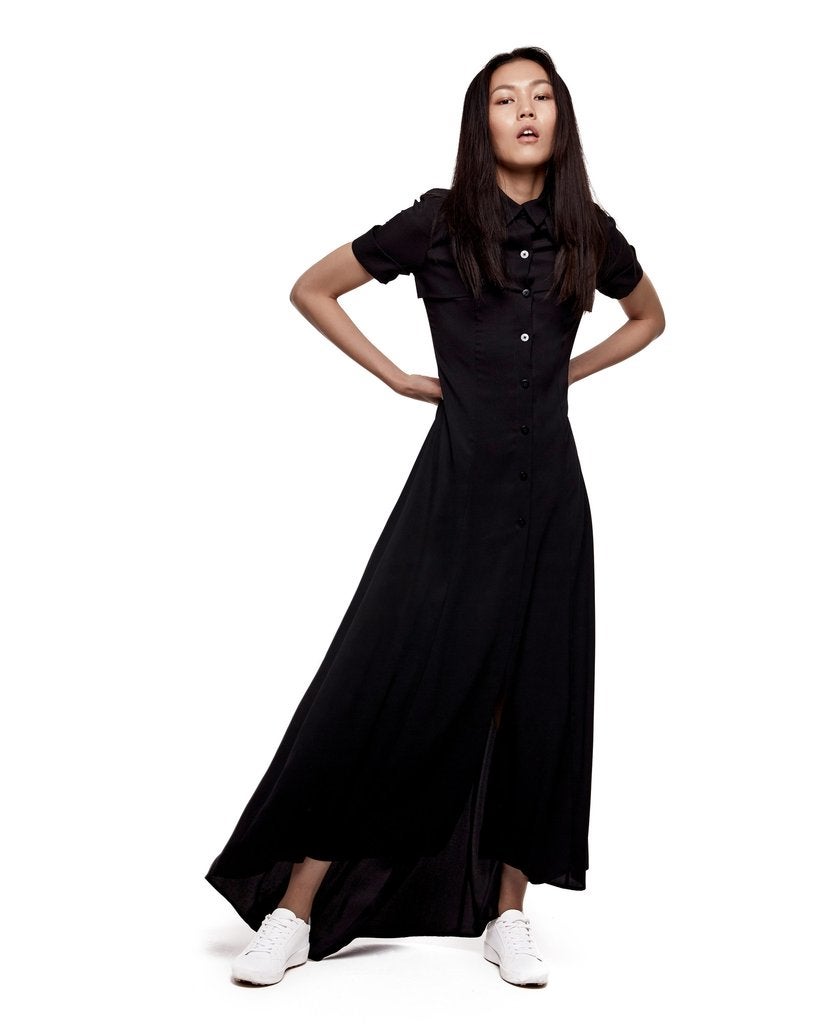 Vestido largo con cuerpo de camisa de Daya by Zendaya (Precio: $49 rebajado de $70)