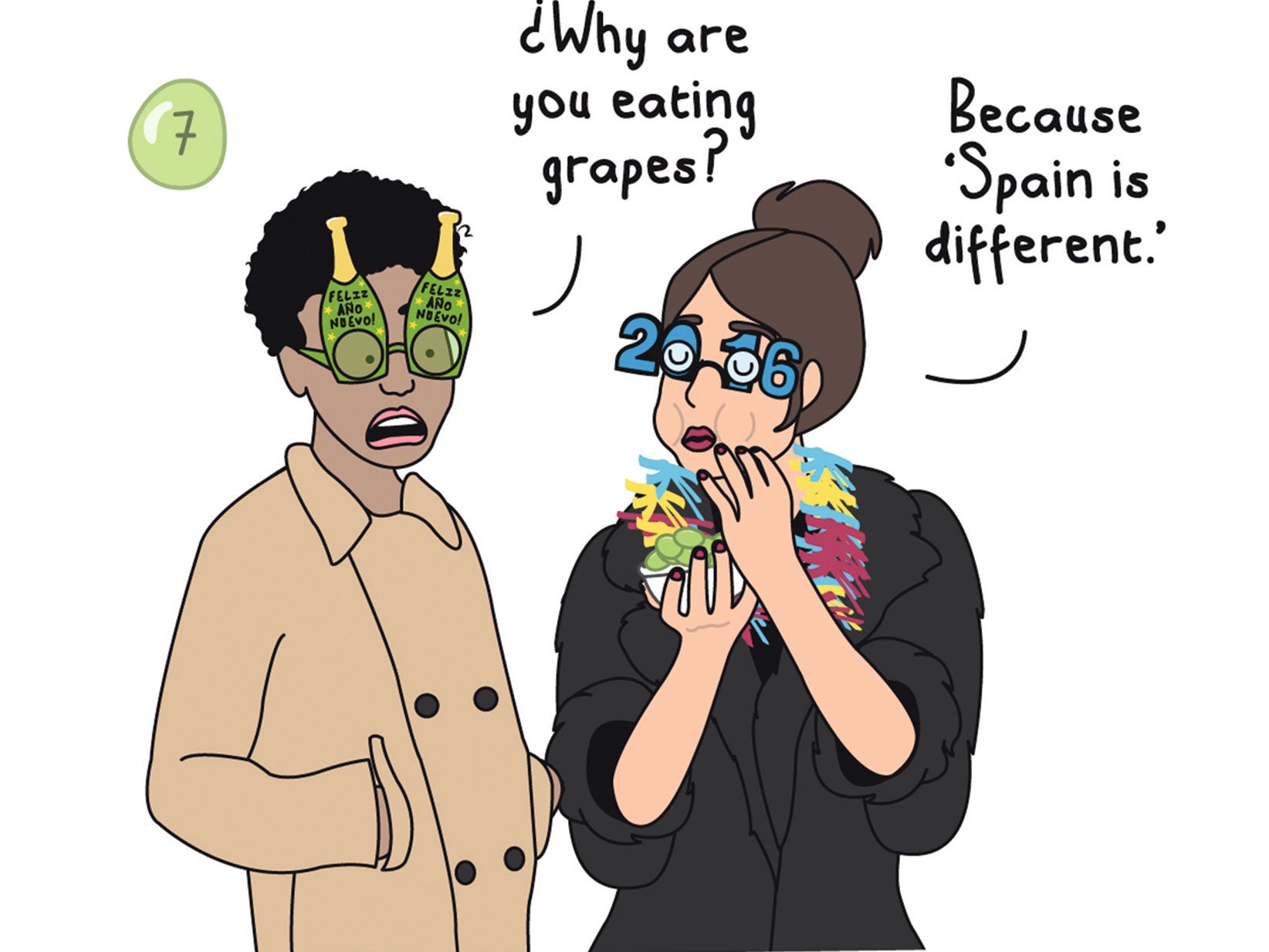 Por motivos laborales, personales o por elección propia, a muchos nos ha tocado pasar la Nochevieja algún año en otra esquina del mundo. ¿Cómo? Haciendo pularda al horno en el microondas, boicoteando al cava español pero por falta de existencias, suspirando por un primer plano de Anne Igartiburu y la capa de Ramonchu. Y a todos nos ha tocado explicar por qué nos ponemos a pelar uvas a las 11:50 de la noche de forma cuasi industrial y por qué ingerimos 12 piezas de fruta a la velocidad de una prueba de Humor Amarillo. Así, con la morriña a punto de hacernos explotar, muchos terminamos sintiéndonos como en casa, aunque estemos muy lejos de ella.