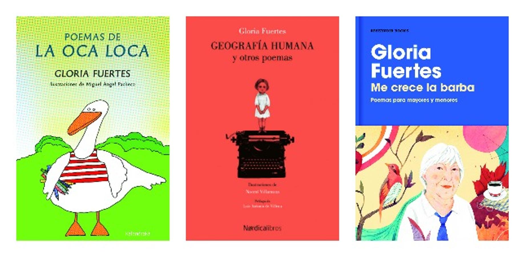El libro de Gloria Fuertes (Blackie Books), en enero. Geografía humana y otros poemas, con ilustraciones de Noemí Villamuza (Nórdica), en febrero. Me crece la barba (Reservoir Books), el 16 de marzo.Y, para los más pequeños, uno de sus best seller, La oca loca (Kalandraka), ya a la venta.