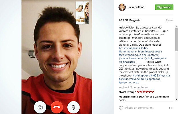 Videollamada entre Lucía Villalón y Chicharito
