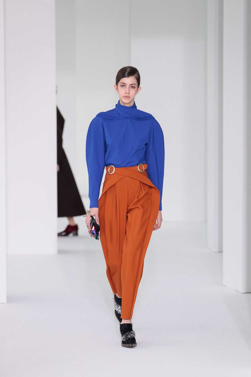 La española Mayka Merino hizo su salida con esta combinación 'block color'.