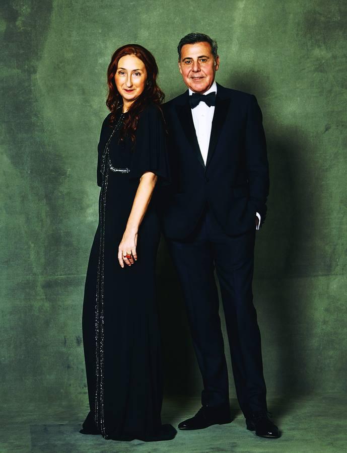 Chus Mantecón de Prensa Babilonia y el diseñador Ángel Schlesser.