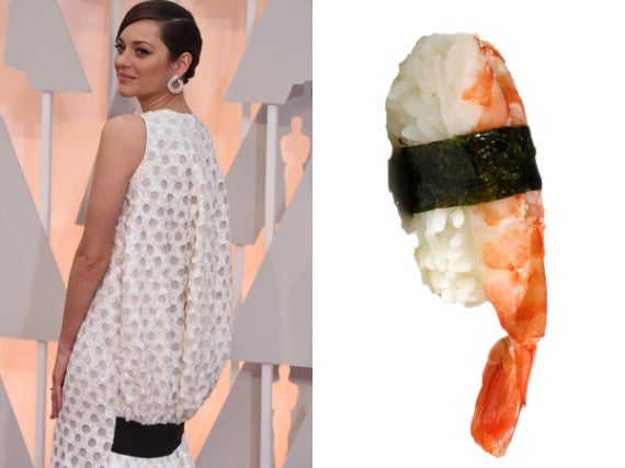 La red ardió al ver a Marion Cotillard con un Christian Dior Couture de la primavera de 2014 y lo comparó con una pieza de niguiri.