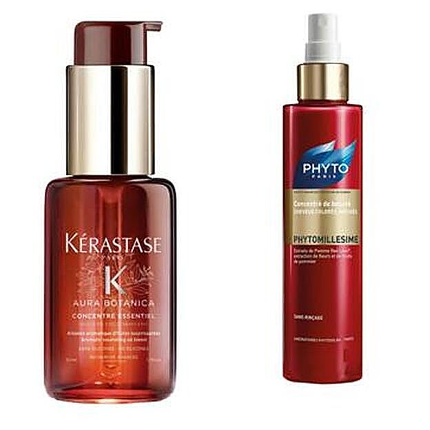 Aura Botánica Concentré Essentiel de Kérastase (41 euros). Phytomillesime Concentrado de Belleza para cabellos coloreados de Phyto (30 euros).