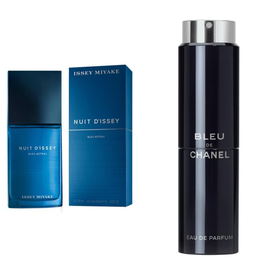 Velas agitadas por el viento, sabor a sal en los labios y un casco que se eleva sobre las olas. El océano les llama. A pleno sol, con el agua bravía; al abrigo de la noche, con la Luna creando sobre las olas un camino de luz. Por eso se identifican con fragancias aromáticas y sensuales, como las vibrantes herbales de Nuit D´Issey Bleu Astral y las ambarinas amaderadas de Bleu. Nuit D´Issey Bleu Astral de Issey Miyake (83 euros). Bleu Eau de Parfum Travel de Chanel (89 euros).