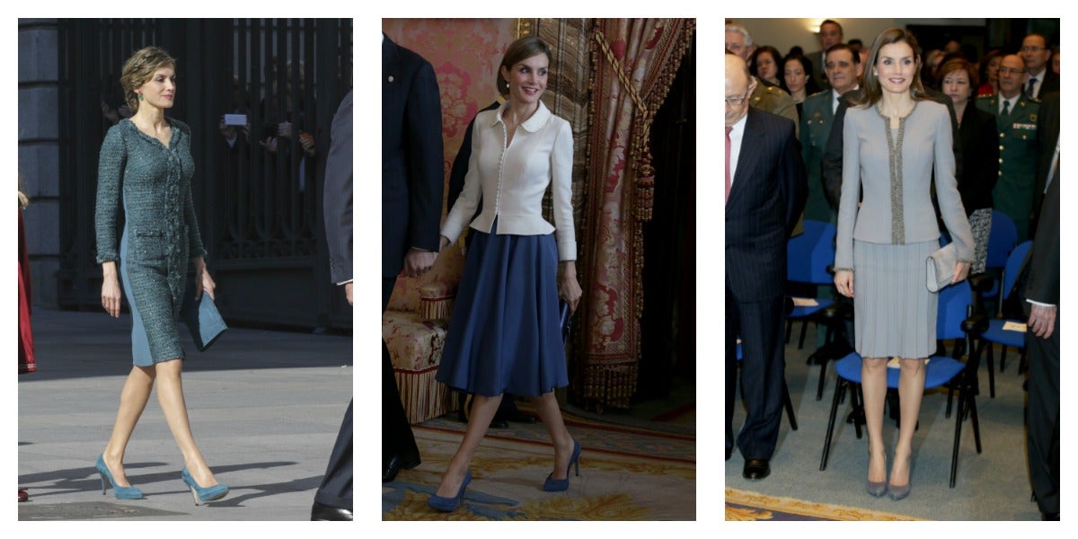 Magrit es la marca de zapatos favorita de la reina Letizia y la firma de la que son sus salones de ante con plataforma, que los tiene en verde, gris y azul.