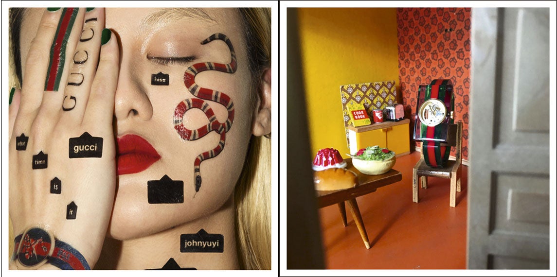 Alessandro michele, director creativo de Gucci, ha invitado a artistas plásticos para representar la campaña de su nueva colección de relojes. Un proyecto llamado #TFWGUCCI (that feeling when) que incluye memes basados en el imaginario de la firma. Y es que el universo fantástico de Michele es como el tiempo: no tiene fin. (@johnyuyi, @casafutura.)