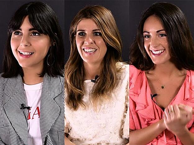 María Bernad, Ester Bellón y Miren Alós, de izquierda a derecha.