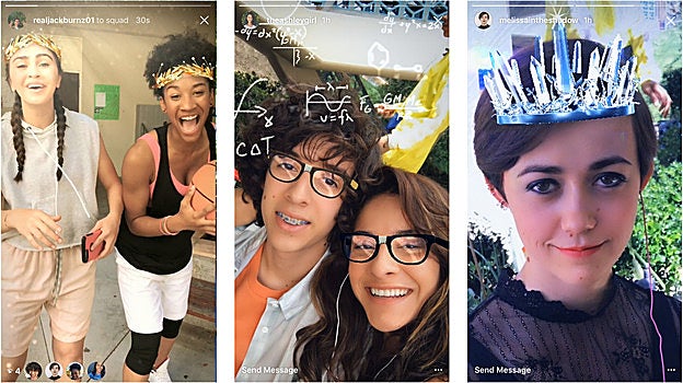 Ejemplos de las nuevas máscaras de Instagram