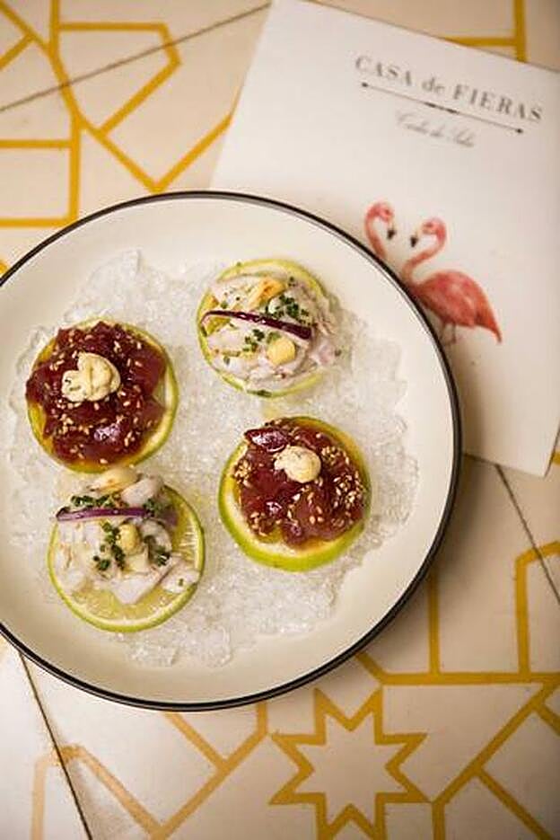 Limas de atún y ceviche de lubina en la Casa de Fieras.