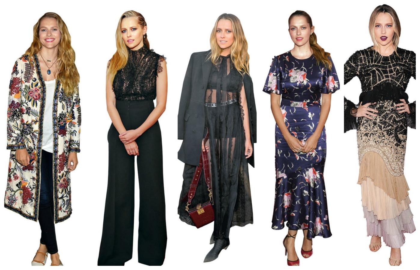 La actriz y modelo australiana de 31 años presume de melena rubia en cada estreno. Suelta o recogida, hace de ella su mejor accesorio para acompañar vestidos de Prada, J. Mendel o Valentino, entre otros. El minimalismo no es lo suyo y suele apostar por un estilo barroco, con transparencias o estampados florales, uno de sus prints favoritos.