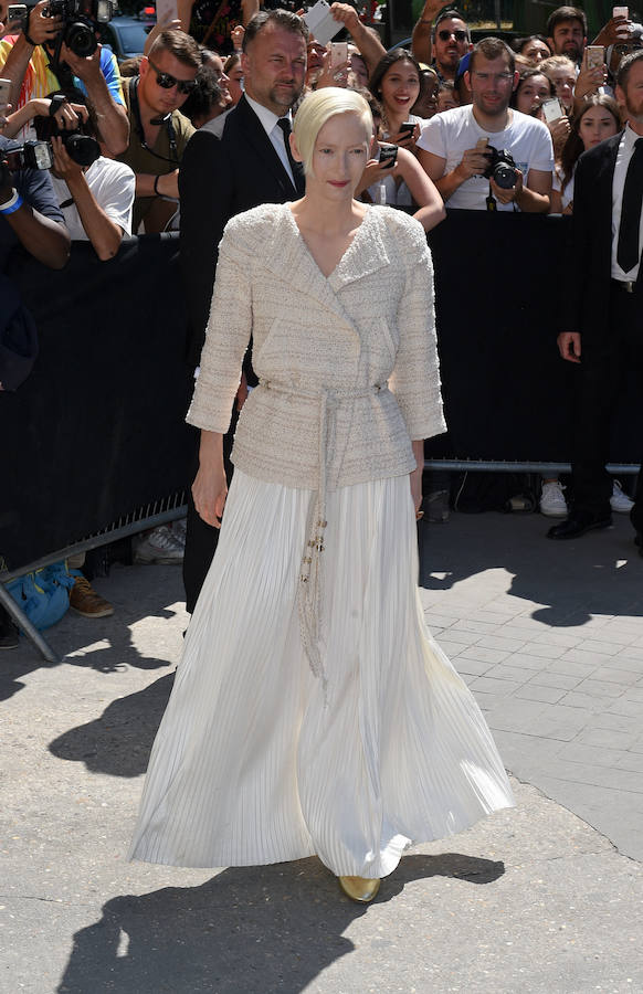 Tilda Swinton, en el desfile de Chanel en la Alta Costura de París.