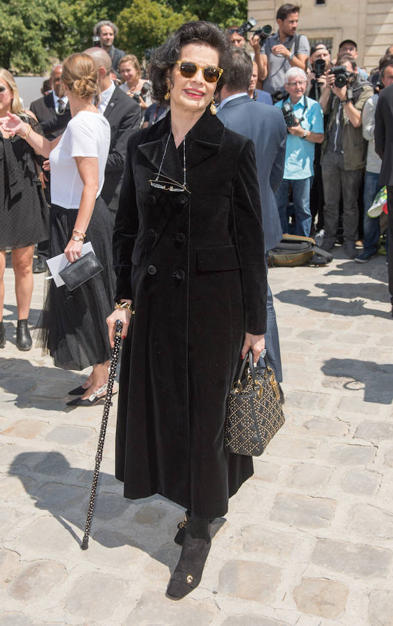 Bianca Jagger, en el desfile de Dior en la Alta Costura de París.