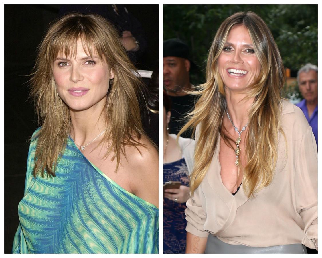 A la top model el tiempo le sienta de maravilla, pero en estos 16 años que separan las fotos, el cambio en su rostro es bastante destacable. ¿Quién te ha visto y quién te ve Heidi Klum?