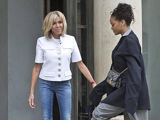 Brigitte Macron y Rihanna, en París