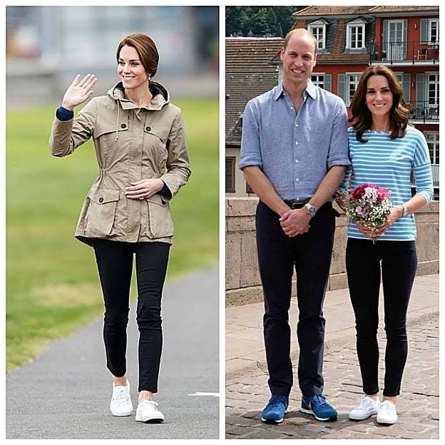 Kate Middleton apostó por las Superga en su viaje a Columbia (izq.) y en Polonia (dcha.)