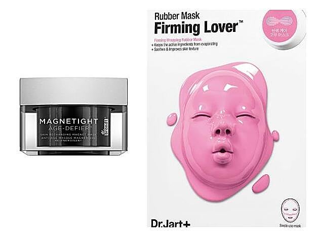Mascarilla Magnética de Reavilitación Cutánea Magnetight de Dr. Brandt Skincare (75 euros). Rubber Mask Reafirmante de Dr. Jart (10,90 euros).