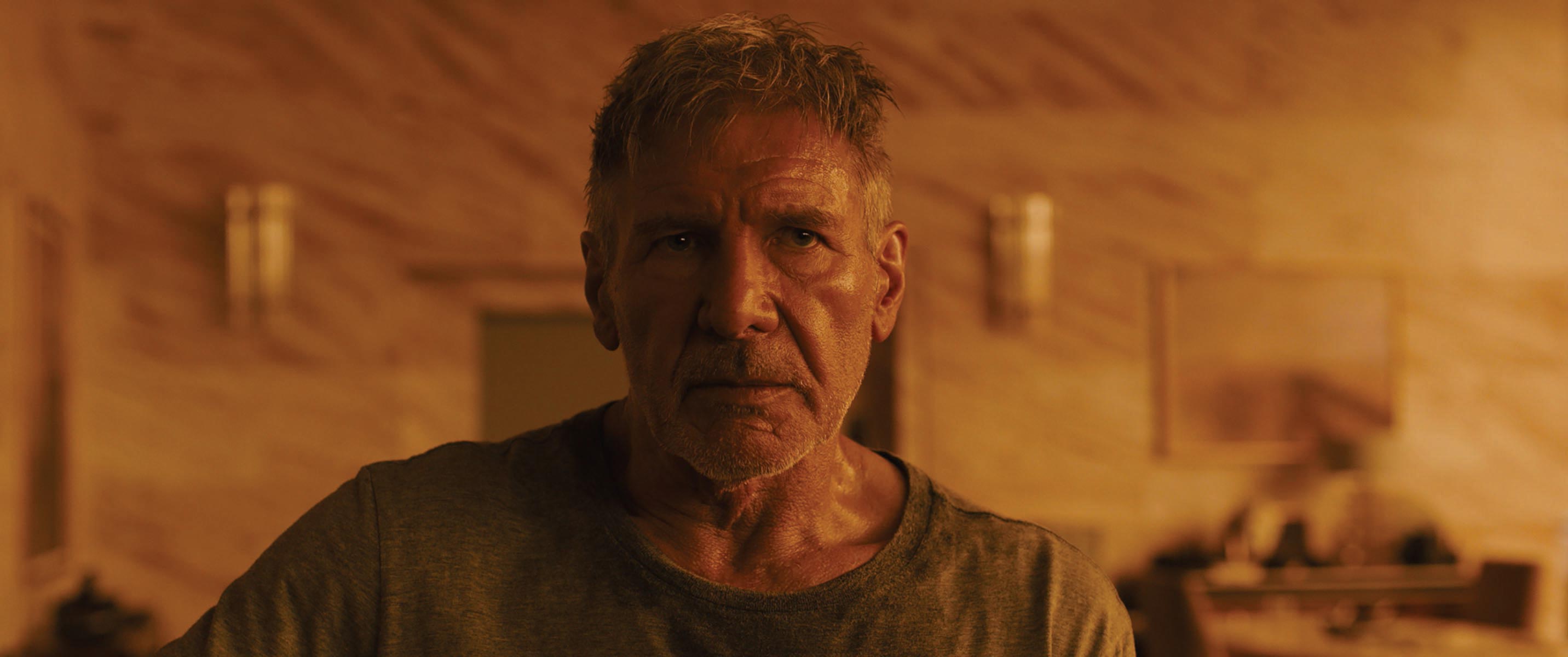 Primer plano del actor Harrison Ford, que tiene un papel principal en 'Blade Runner 2049'.