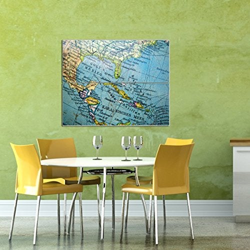 Pizarra magnética. La podrás utilizar para colgar notas con imanes o simplemente de manera decorativa. El encuadre se centra en el Golfo de México. Mide 75x59cm y cuesta 55,99 euros y es de Geografía infinita.