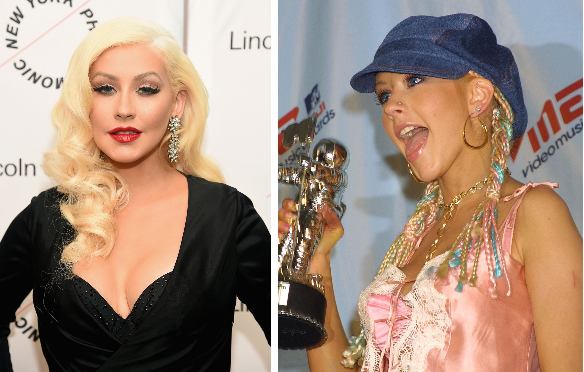 La cantante Christina Aguilera nunca se ha pronunciado sobre su cirugía pero viendo ambas fotos, es indudable que se ha sometido a un aumento.