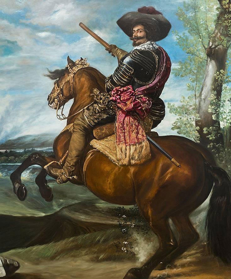 El Conde-duque de Olivares, de Velázquez. El dinero recaudado irá destinado a BAASGALGO (Rescate de perros abandonados).